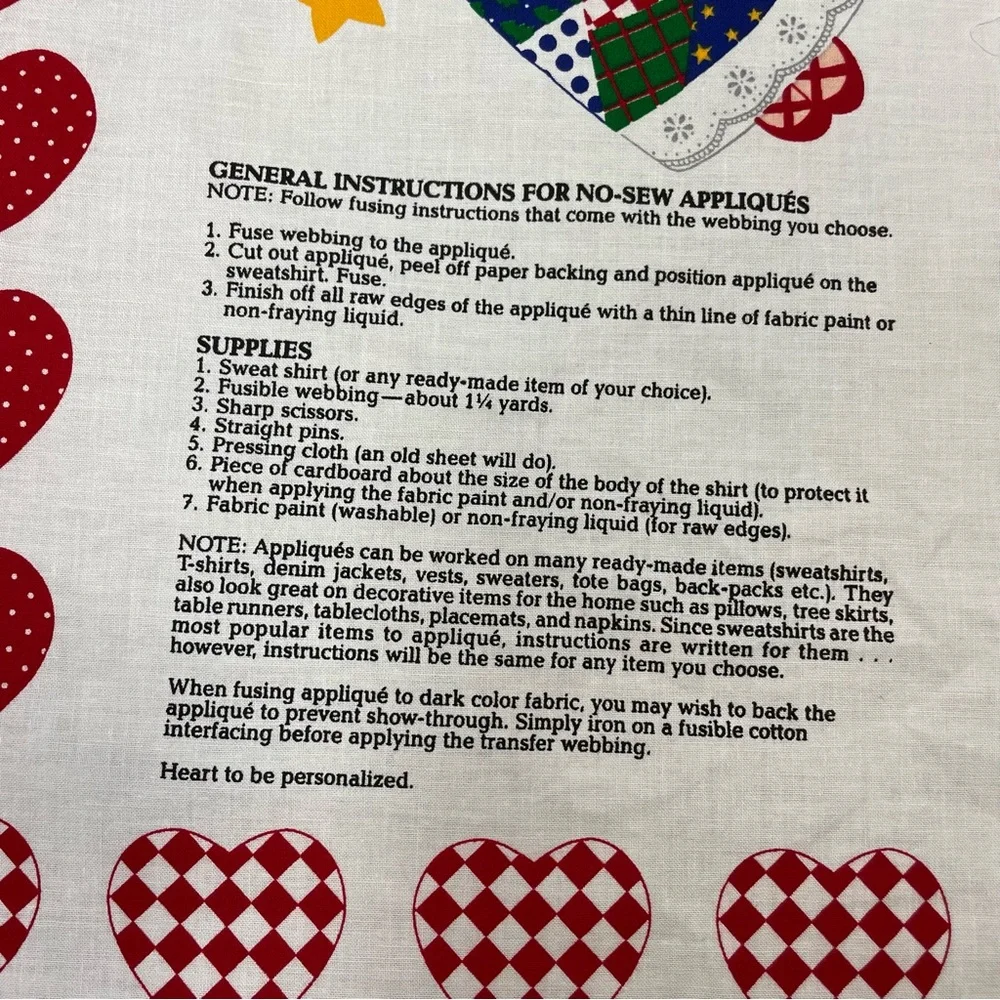 Vintage Christmas Applique Fabric Panel No Sew Patchwork Santa Angel Hearts #K15